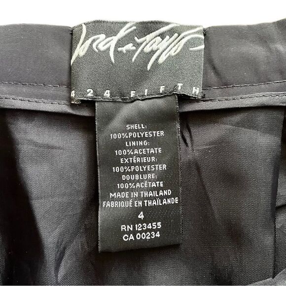 LORD & TAYLOR 424 FIFTH Black Pleated Flare Midi Skirt 4 - Picture 4 of 8